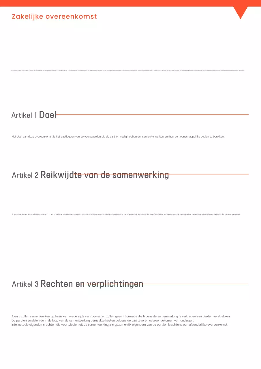 Een minimalistische suite bedrijfssjablonen in oranje en wit