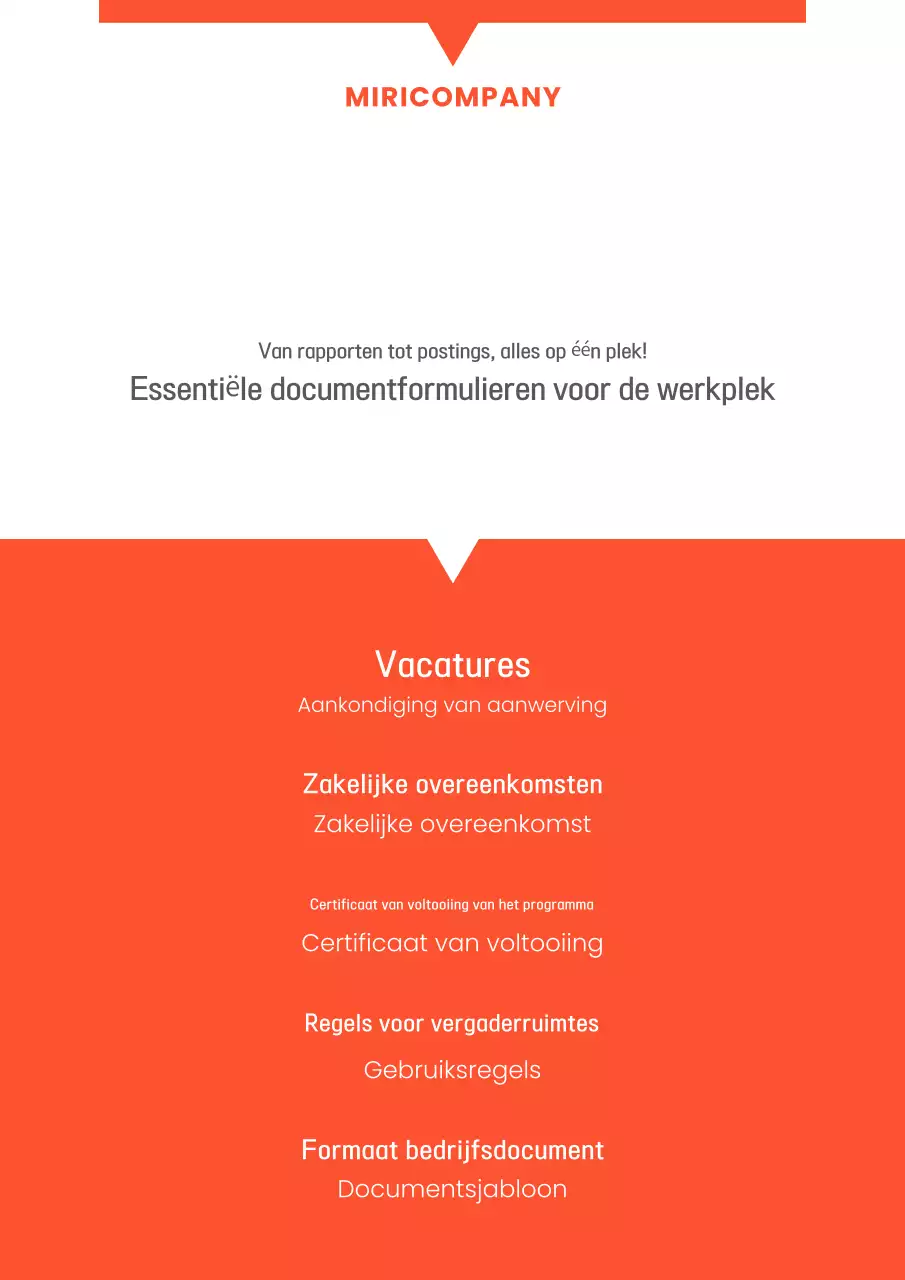 Een minimalistische suite bedrijfssjablonen in oranje en wit