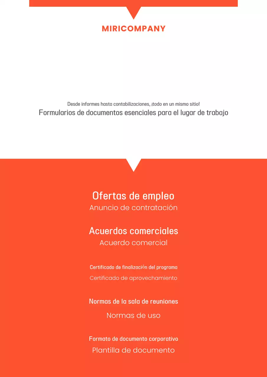 Plantilla corporativa minimalista en naranja y blanco