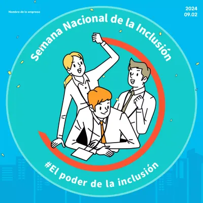 Promueva la Semana de la Inclusión con una moderna combinación de colores azul claro y menta