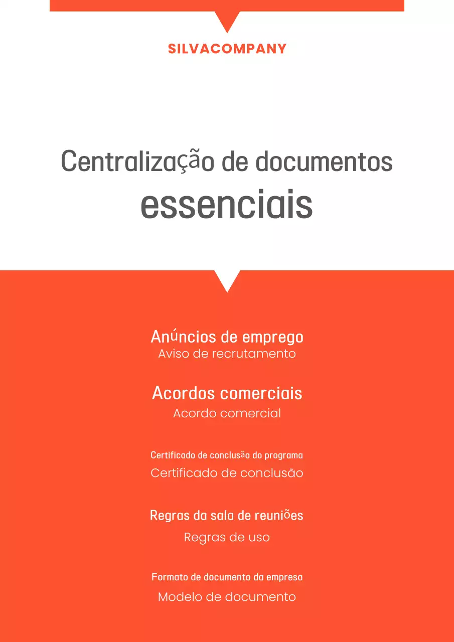 Um conjunto de modelos empresariais minimalistas em laranja e branco