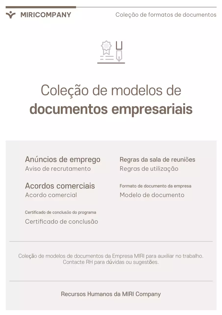 Um conjunto de modelos empresariais simples em castanho e bege