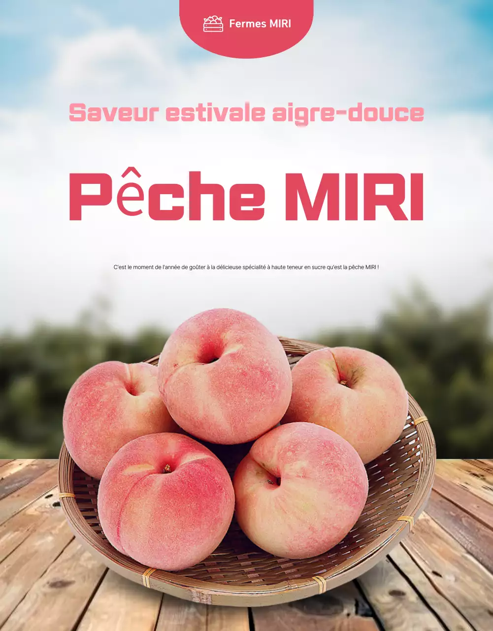 Publicité de base sur les fruits de saison en rose