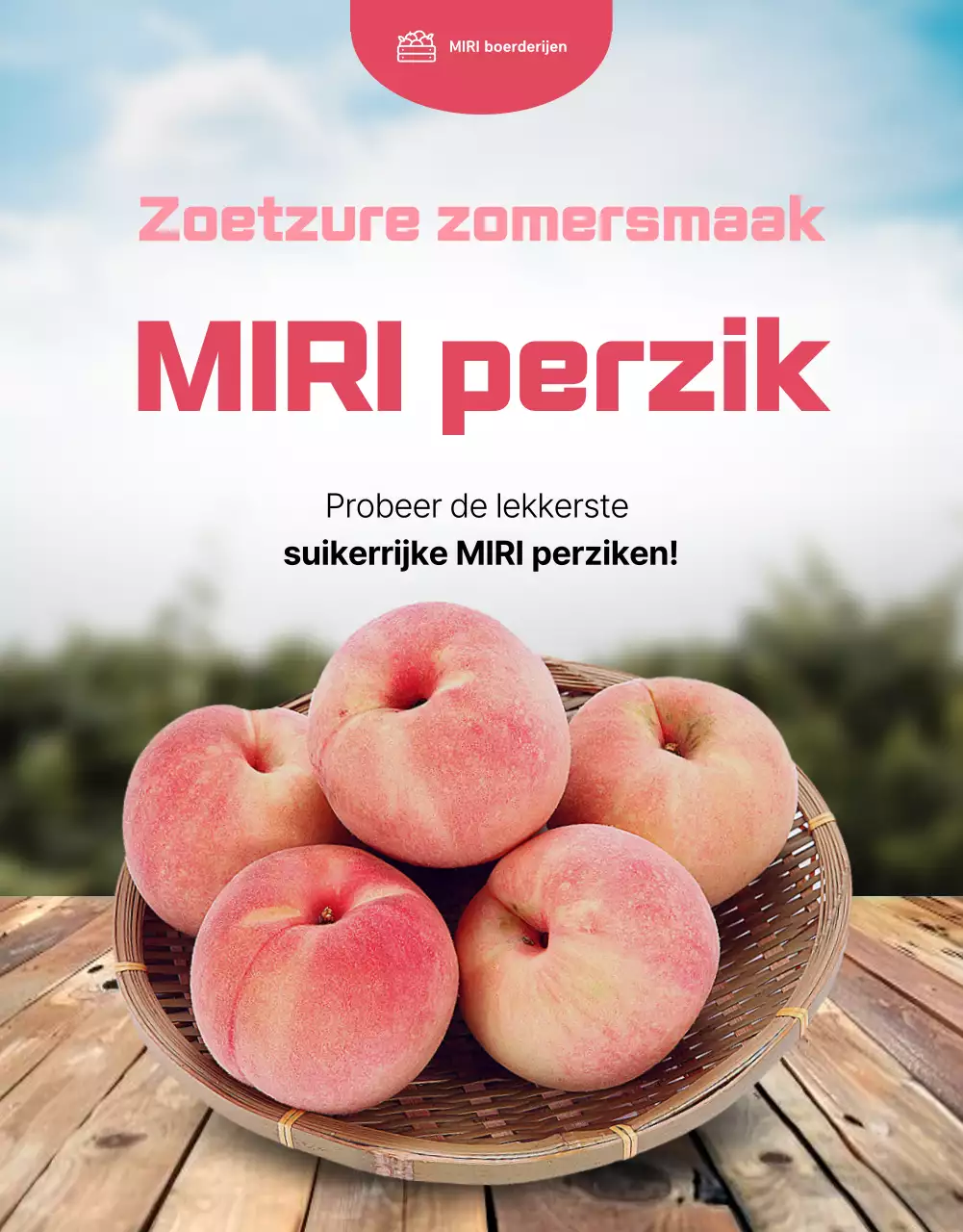 Basis seizoensfruit advertentie in roze