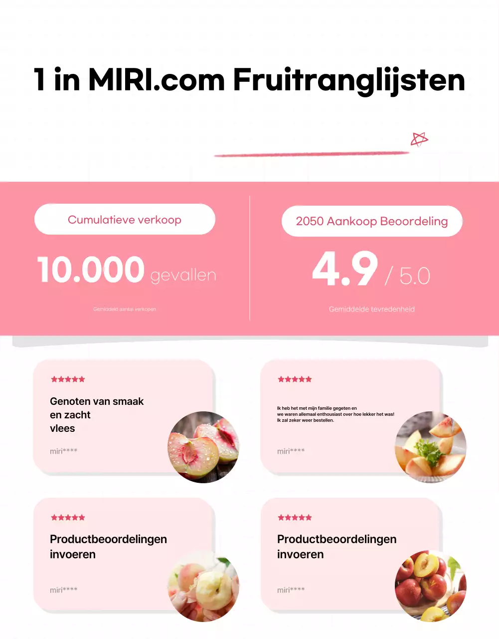 Basis seizoensfruit advertentie in roze