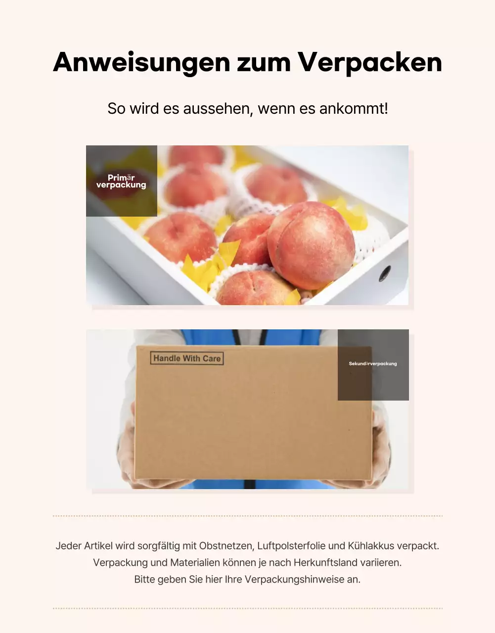 Basisanzeige für saisonales Obst in Rosa