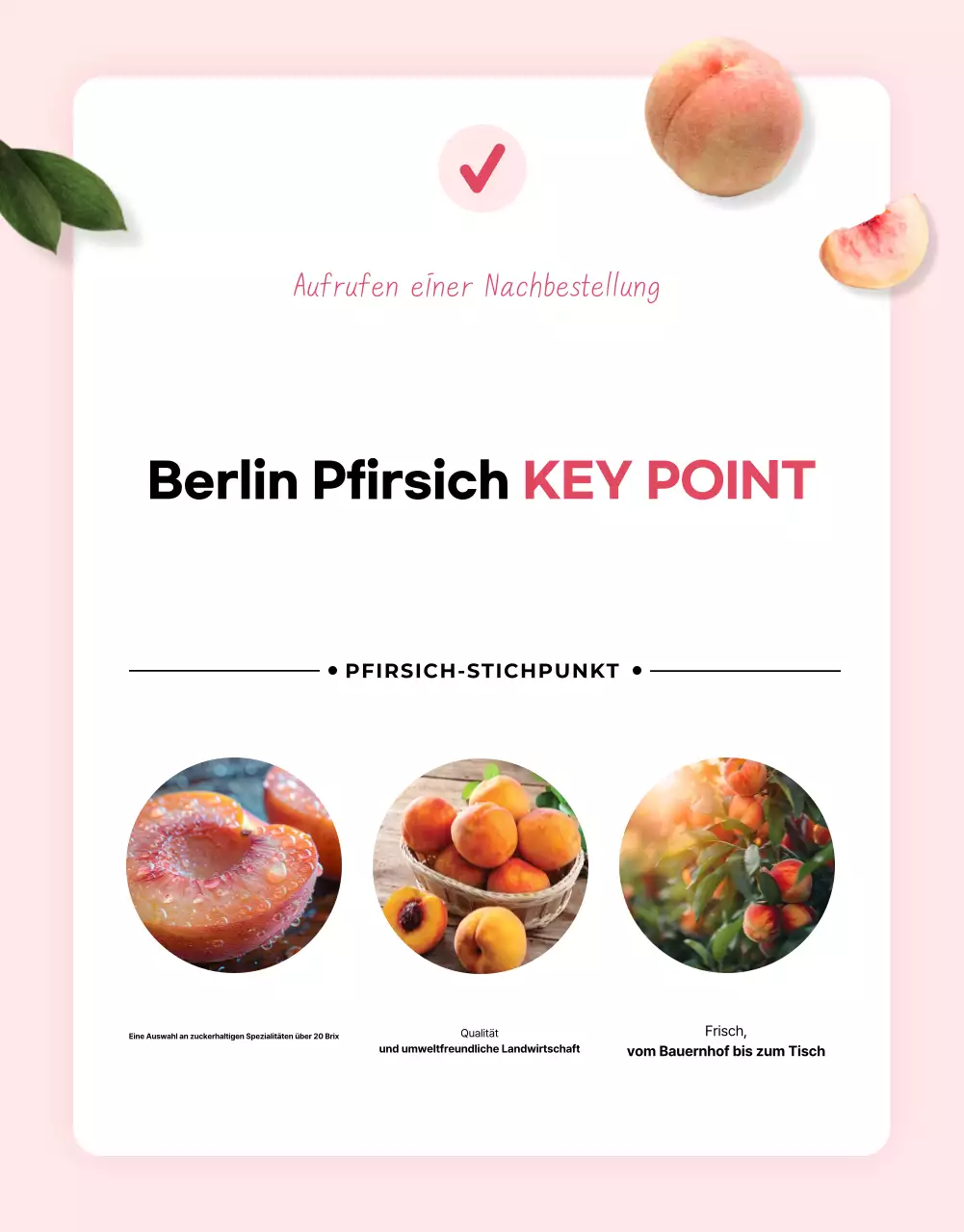 Basisanzeige für saisonales Obst in Rosa