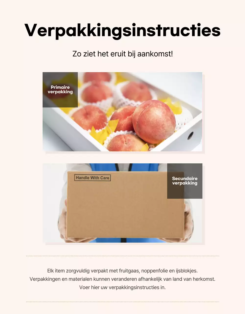 Basis seizoensfruit advertentie in roze