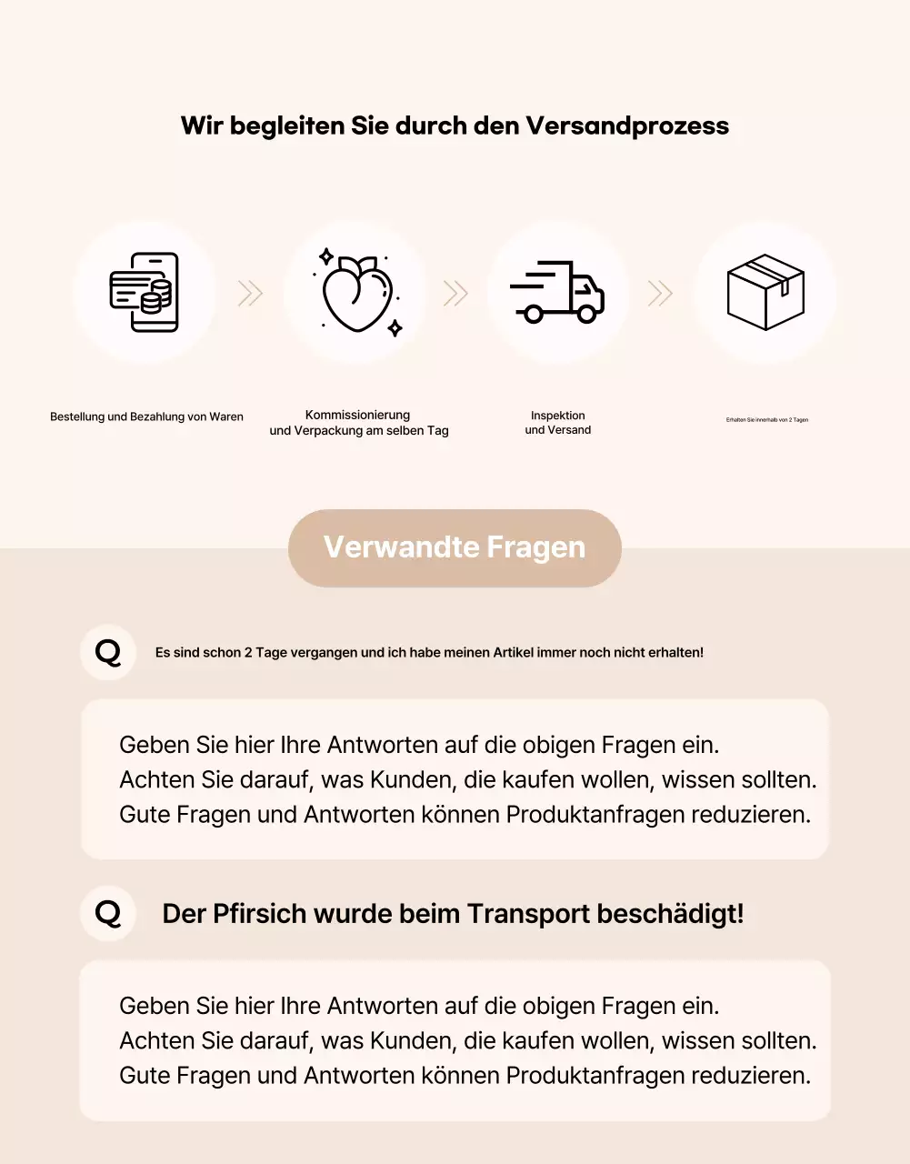 Basisanzeige für saisonales Obst in Rosa