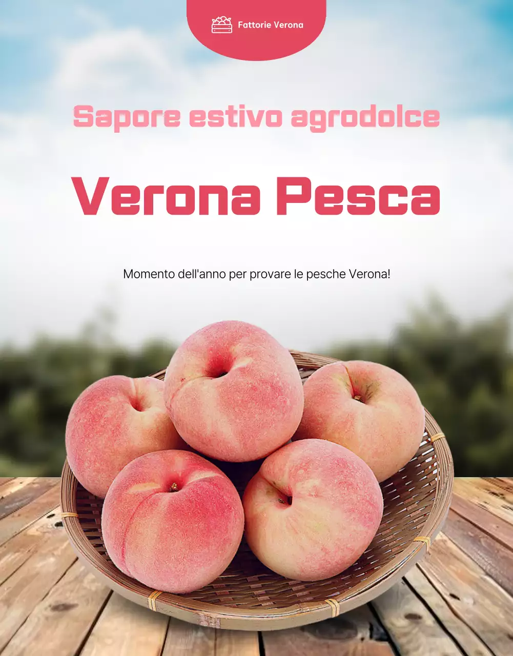 Annuncio base di frutta di stagione in rosa