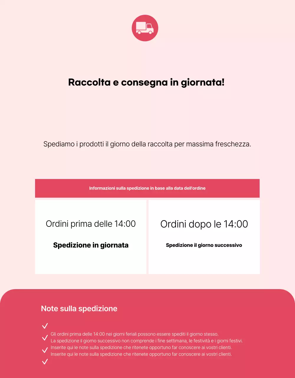 Annuncio base di frutta di stagione in rosa