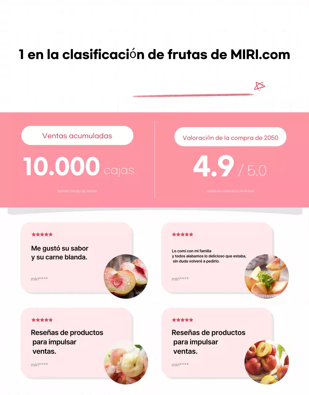 Anuncio básico de fruta de temporada en rosa