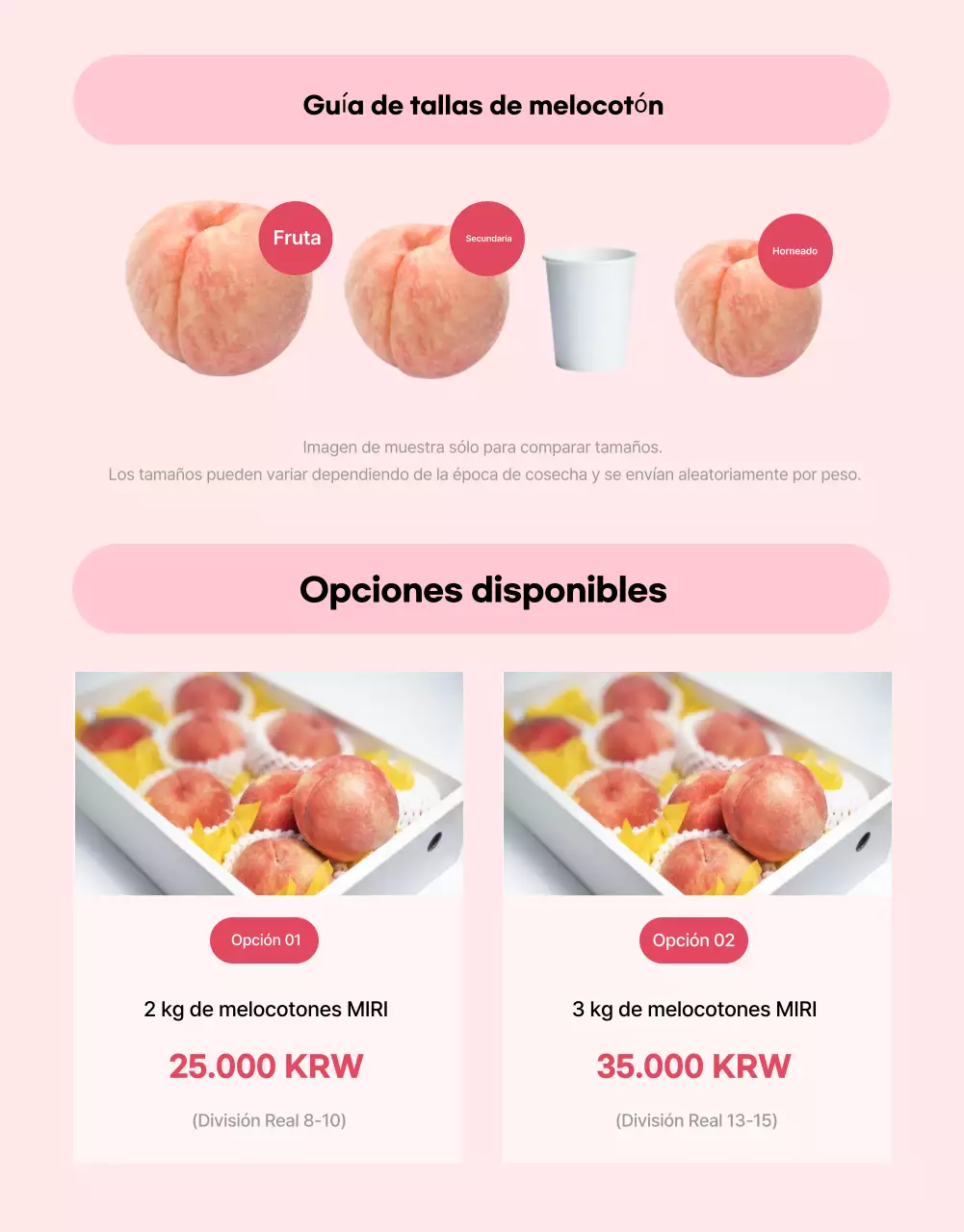 Anuncio básico de fruta de temporada en rosa