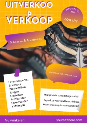 Gele en paarse geometrische opruiming Advertentie