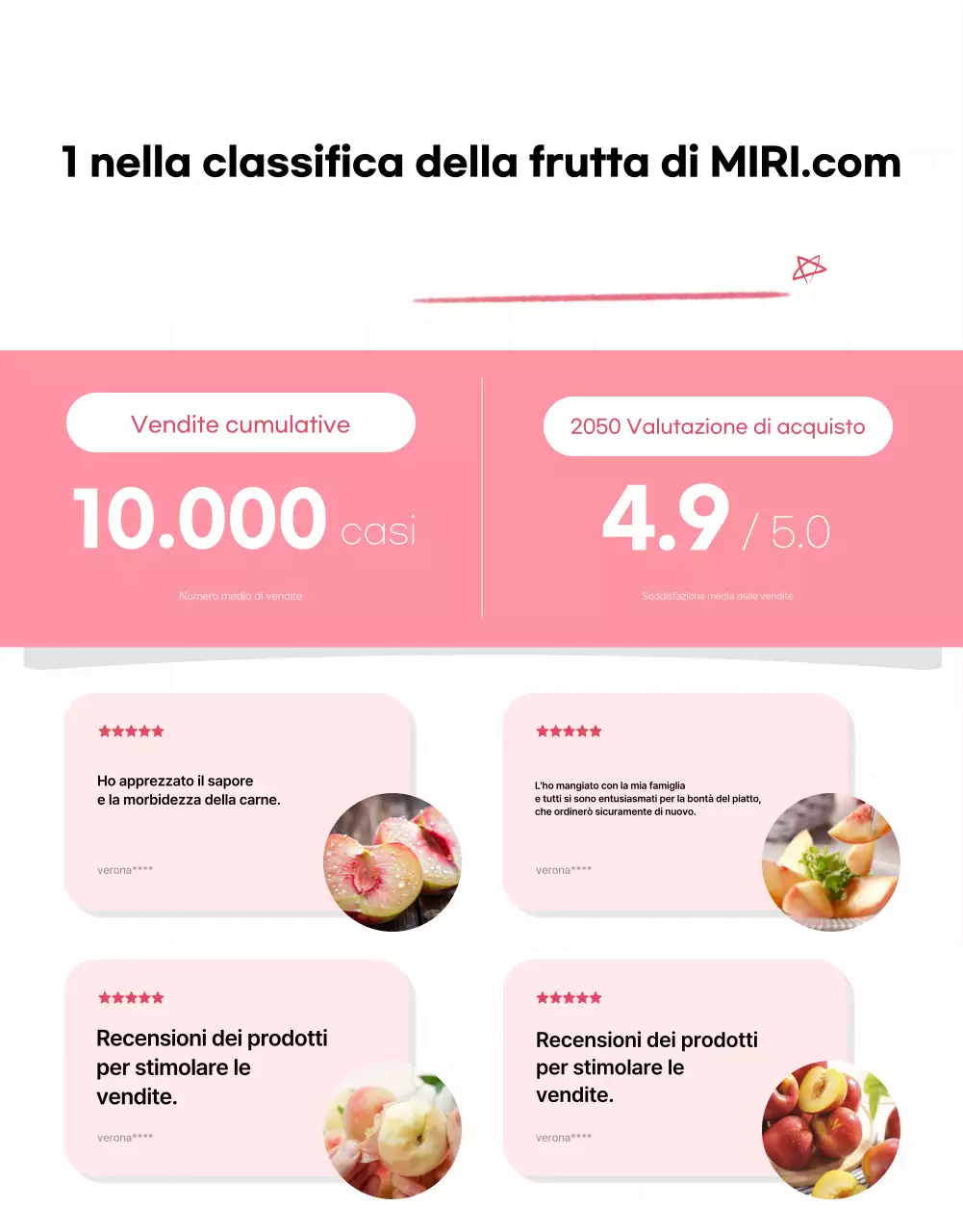 Annuncio base di frutta di stagione in rosa