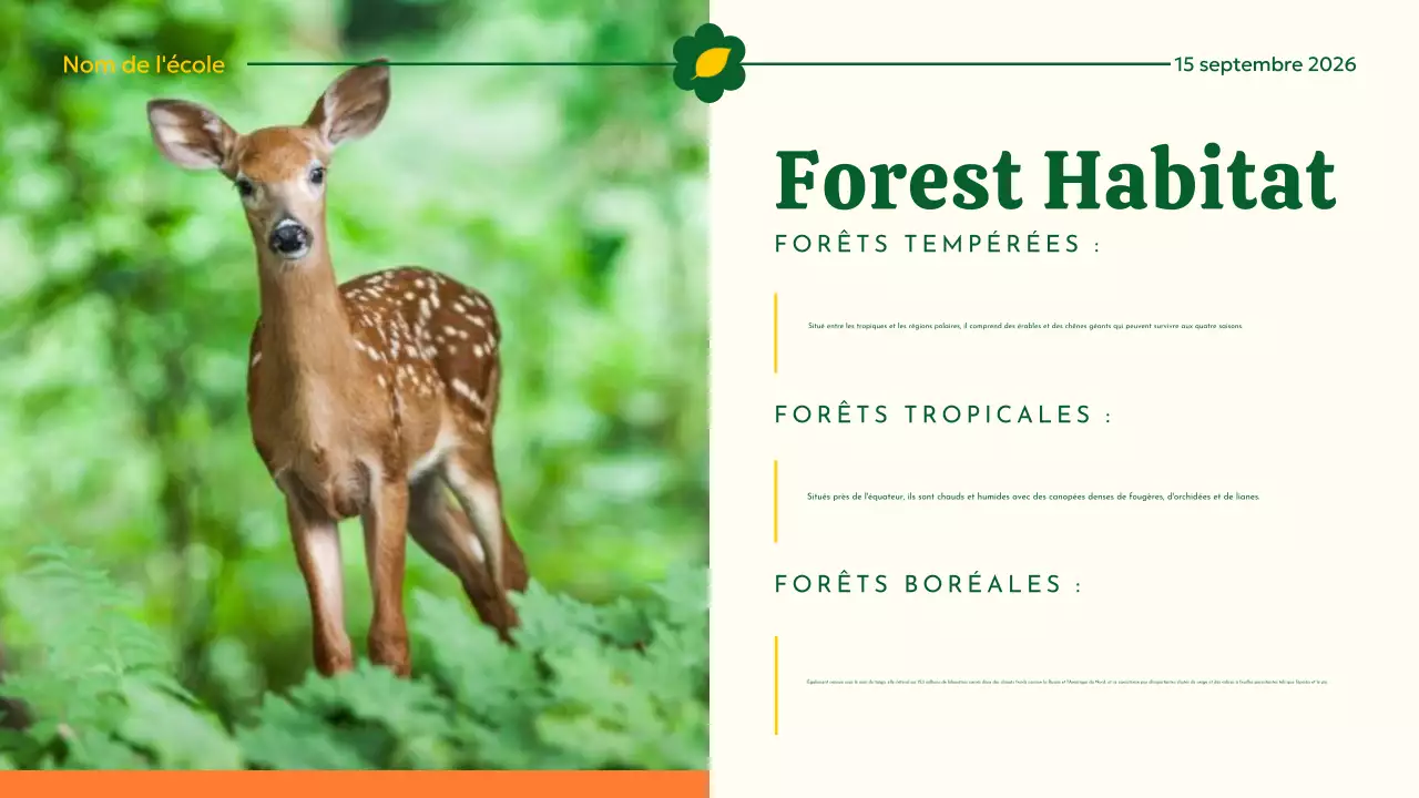 Matériel de conférence sur l'habitat animal moderne jaune et vert