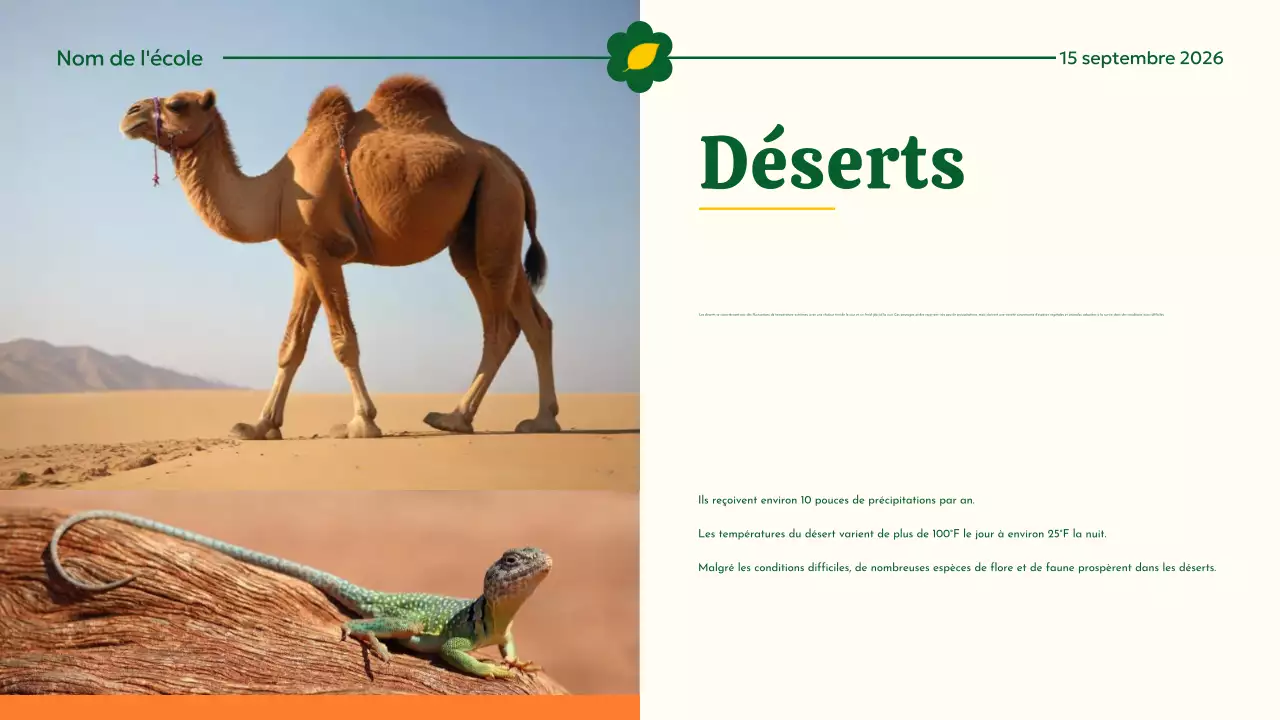 Matériel de conférence sur l'habitat animal moderne jaune et vert