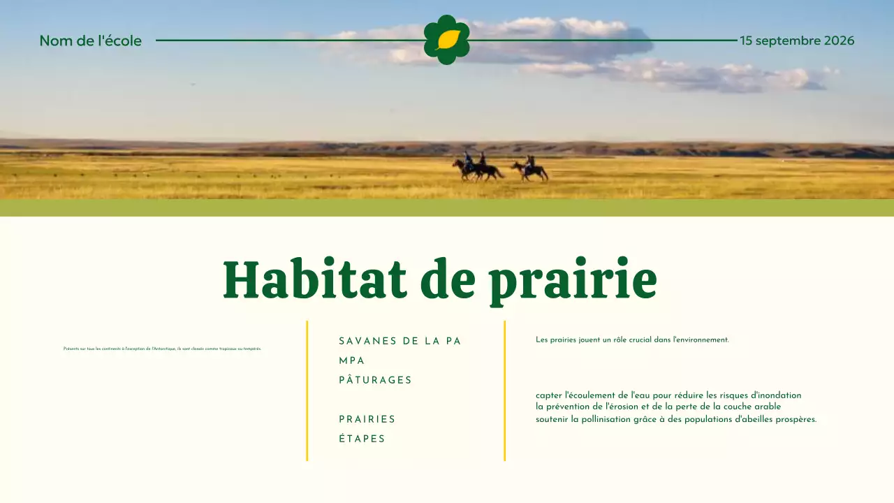 Matériel de conférence sur l'habitat animal moderne jaune et vert
