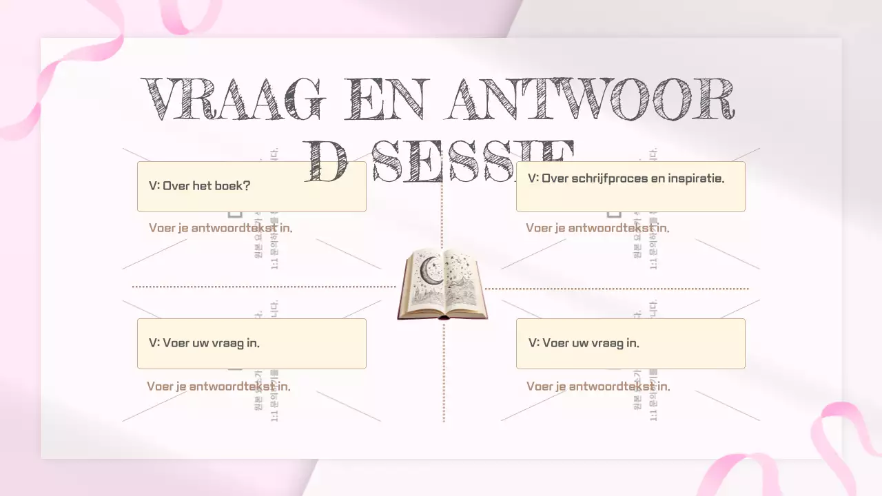 Pink White Simple Vintage Boek Lanceerfeest Schema