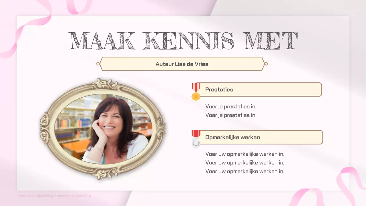 Pink White Simple Vintage Boek Lanceerfeest Schema