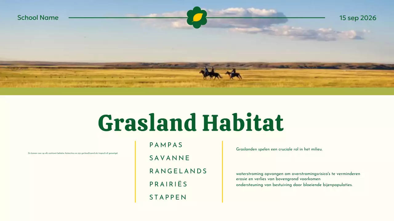 Geel en groen modern dierlijk habitat lesmateriaal