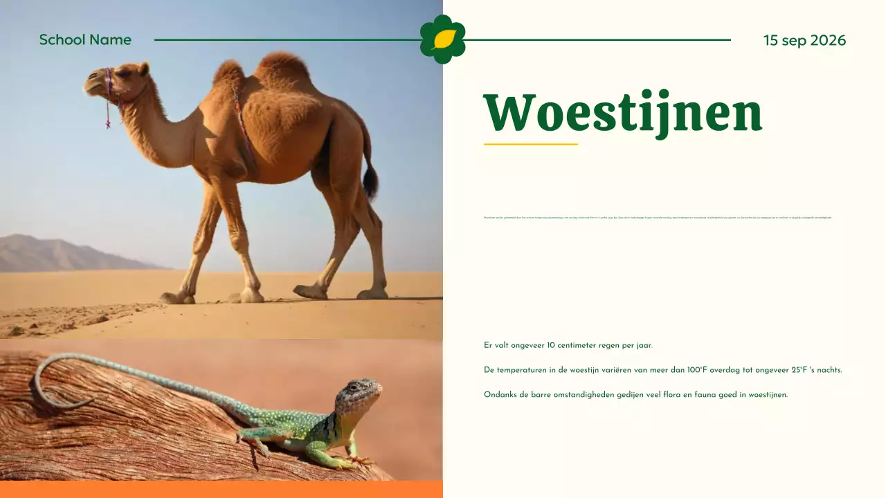 Geel en groen modern dierlijk habitat lesmateriaal