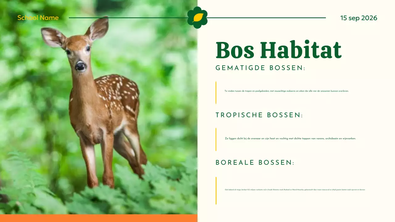 Geel en groen modern dierlijk habitat lesmateriaal