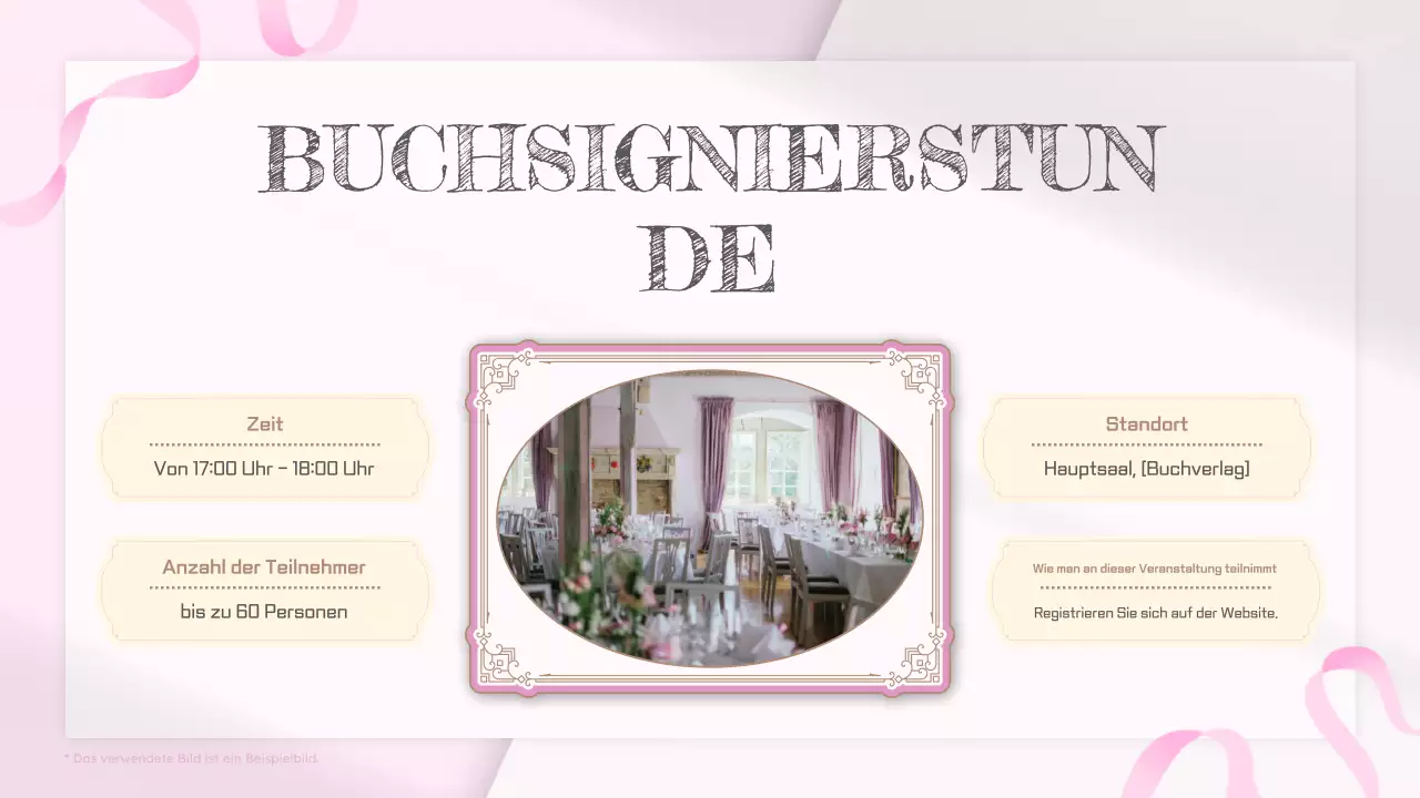 Pink White Simple Vintage Buch Launch Party Zeitplan