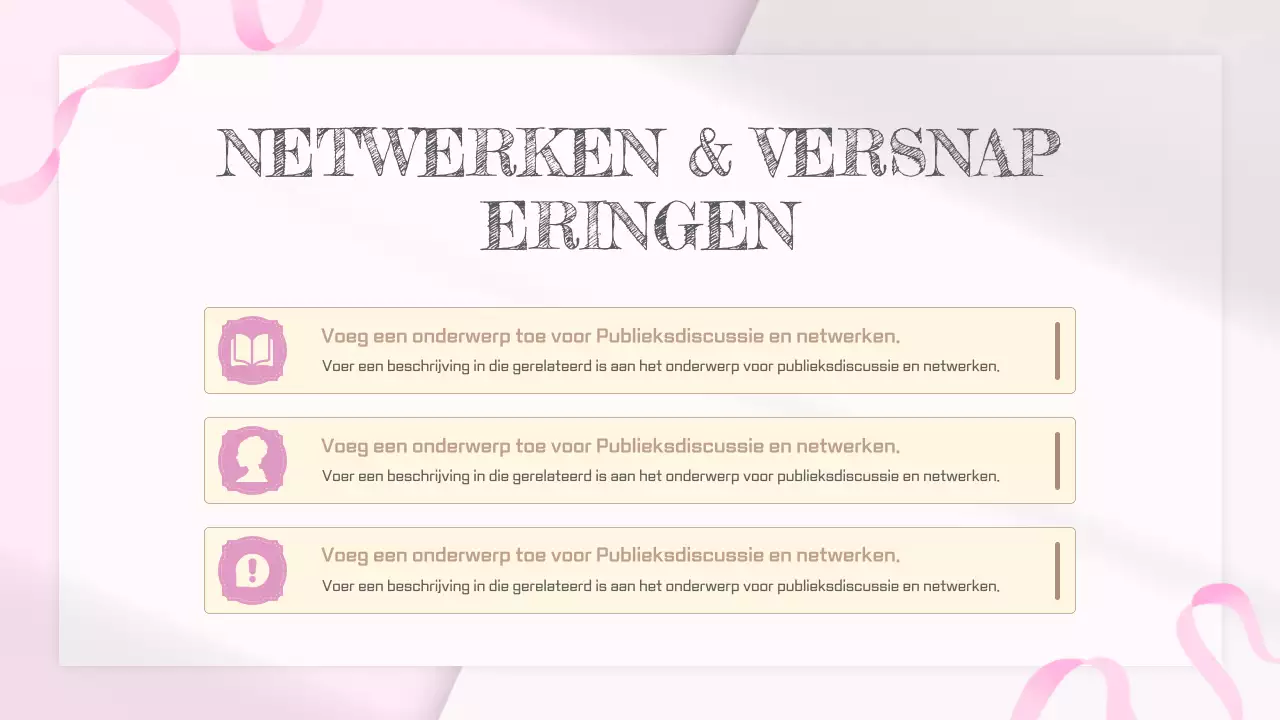 Pink White Simple Vintage Boek Lanceerfeest Schema