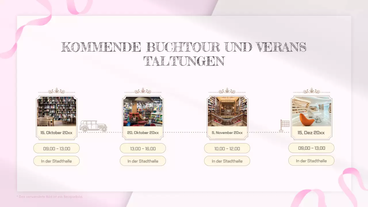 Pink White Simple Vintage Buch Launch Party Zeitplan