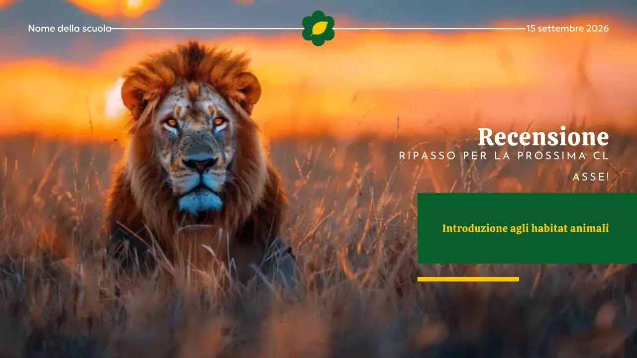 Materiale didattico sull'habitat animale moderno giallo e verde