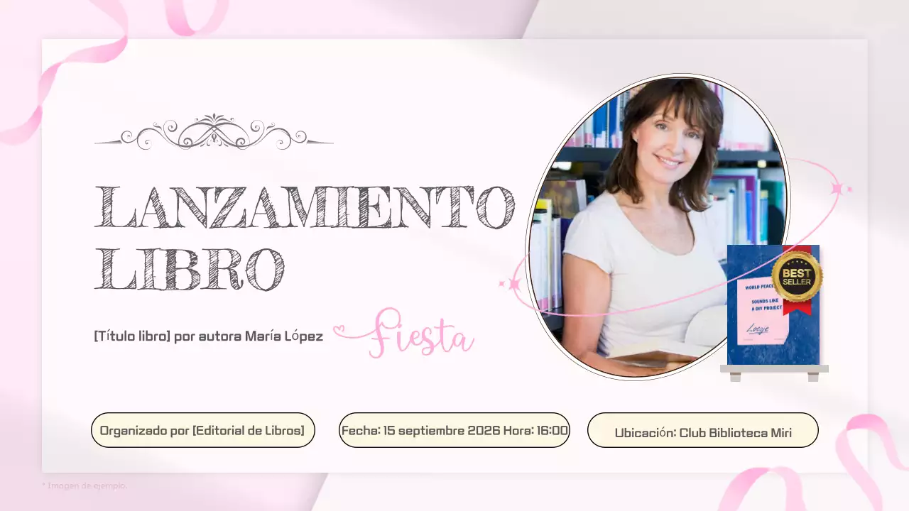 Fiesta de presentación del libro Pink White Simple Vintage