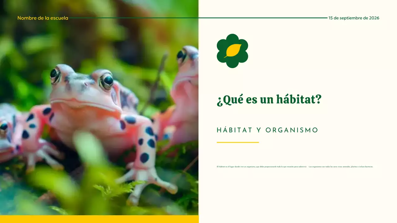 Hábitat animal moderno amarillo y verde Material de lectura