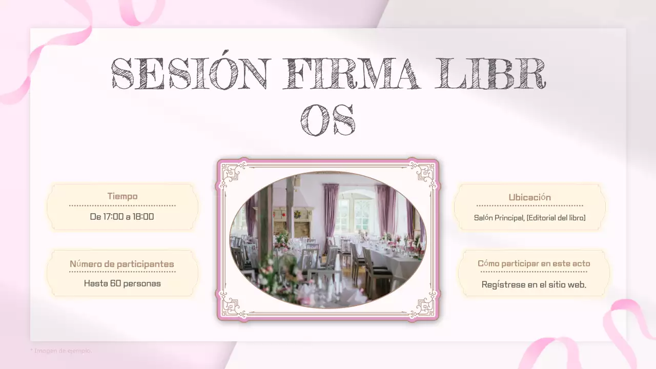 Fiesta de presentación del libro Pink White Simple Vintage