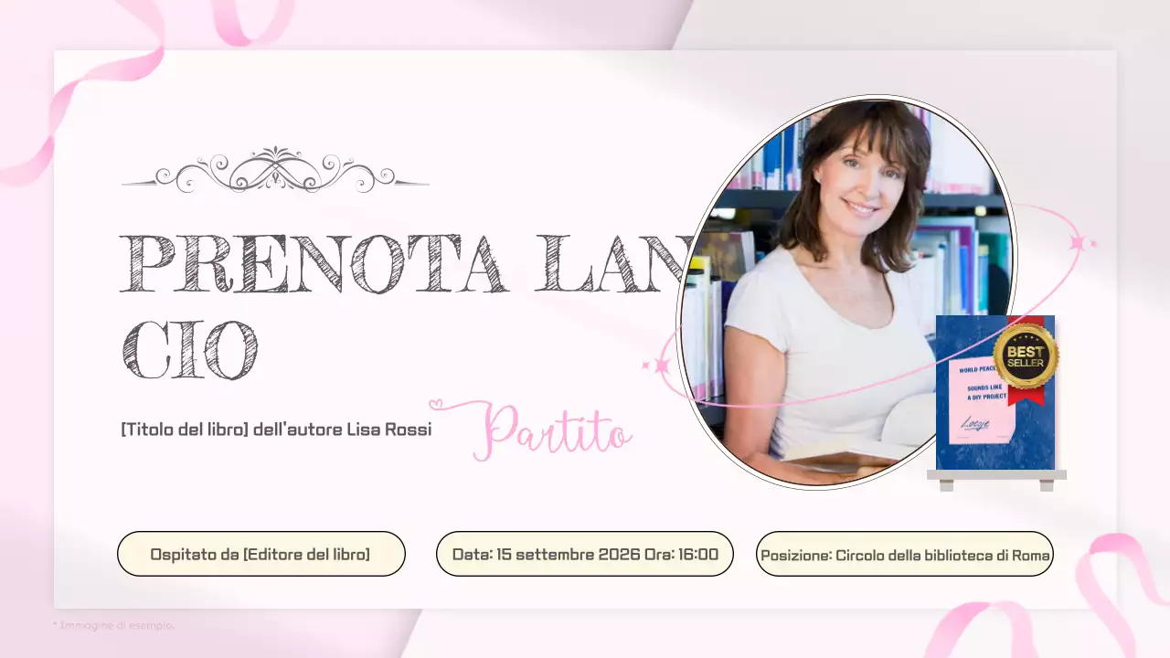 Rosa, bianco, semplice, vintage: programma della festa di lancio del libro