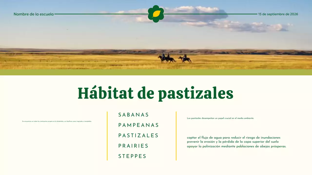 Hábitat animal moderno amarillo y verde Material de lectura