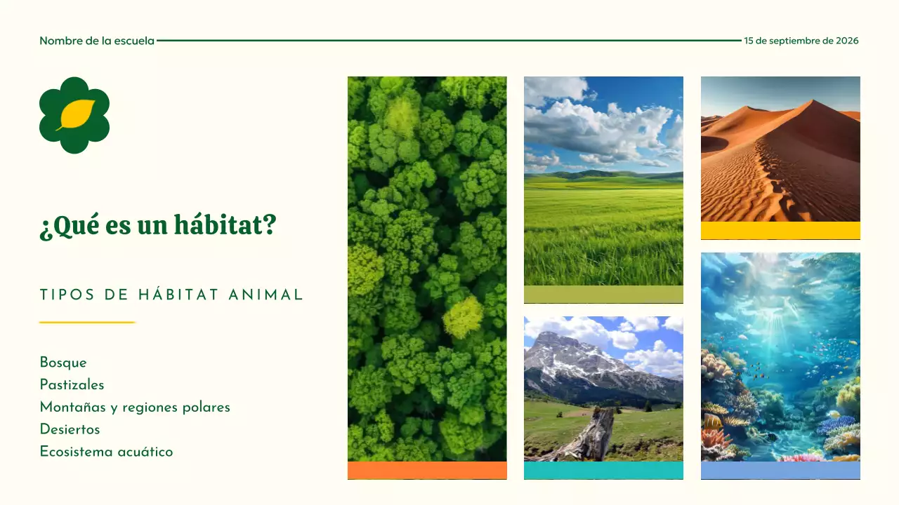 Hábitat animal moderno amarillo y verde Material de lectura