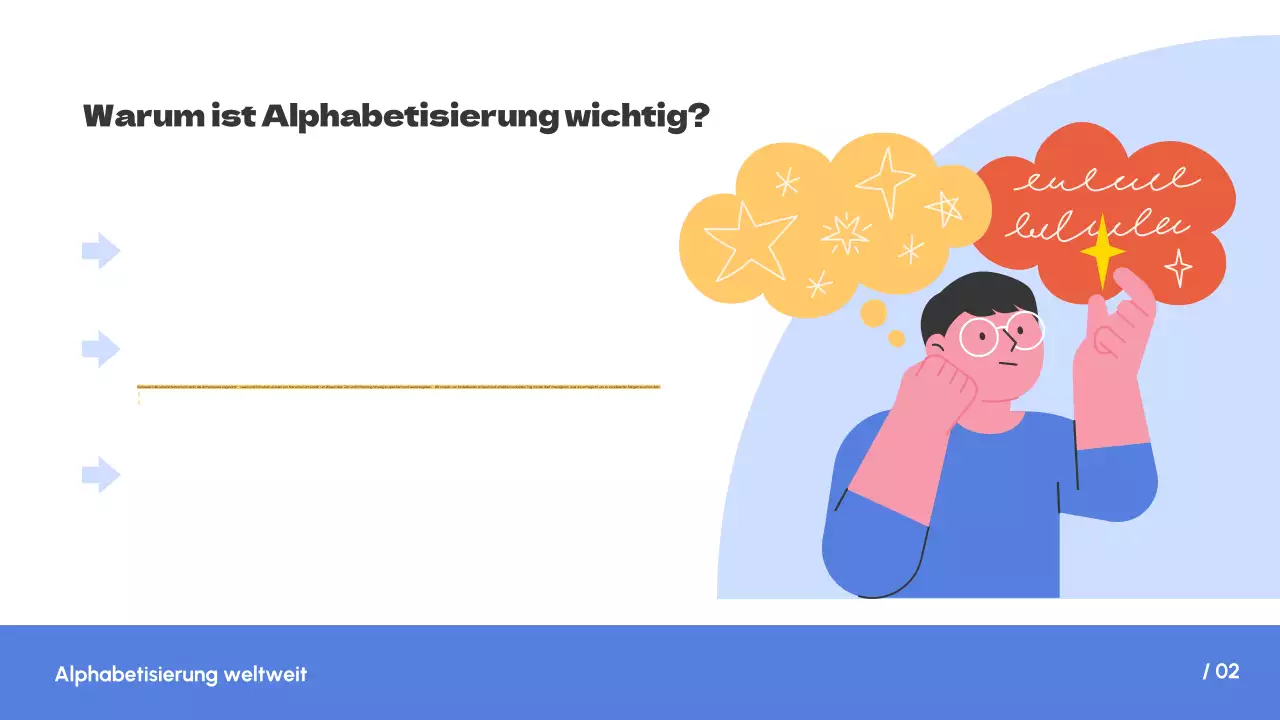 Weiß Blau Einfacher Trend Alphabetisierung auf der ganzen Welt Einleitung