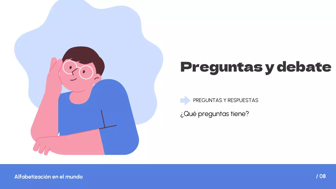 Blanco Azul Tendencia simple Alfabetización en el mundo Introducción