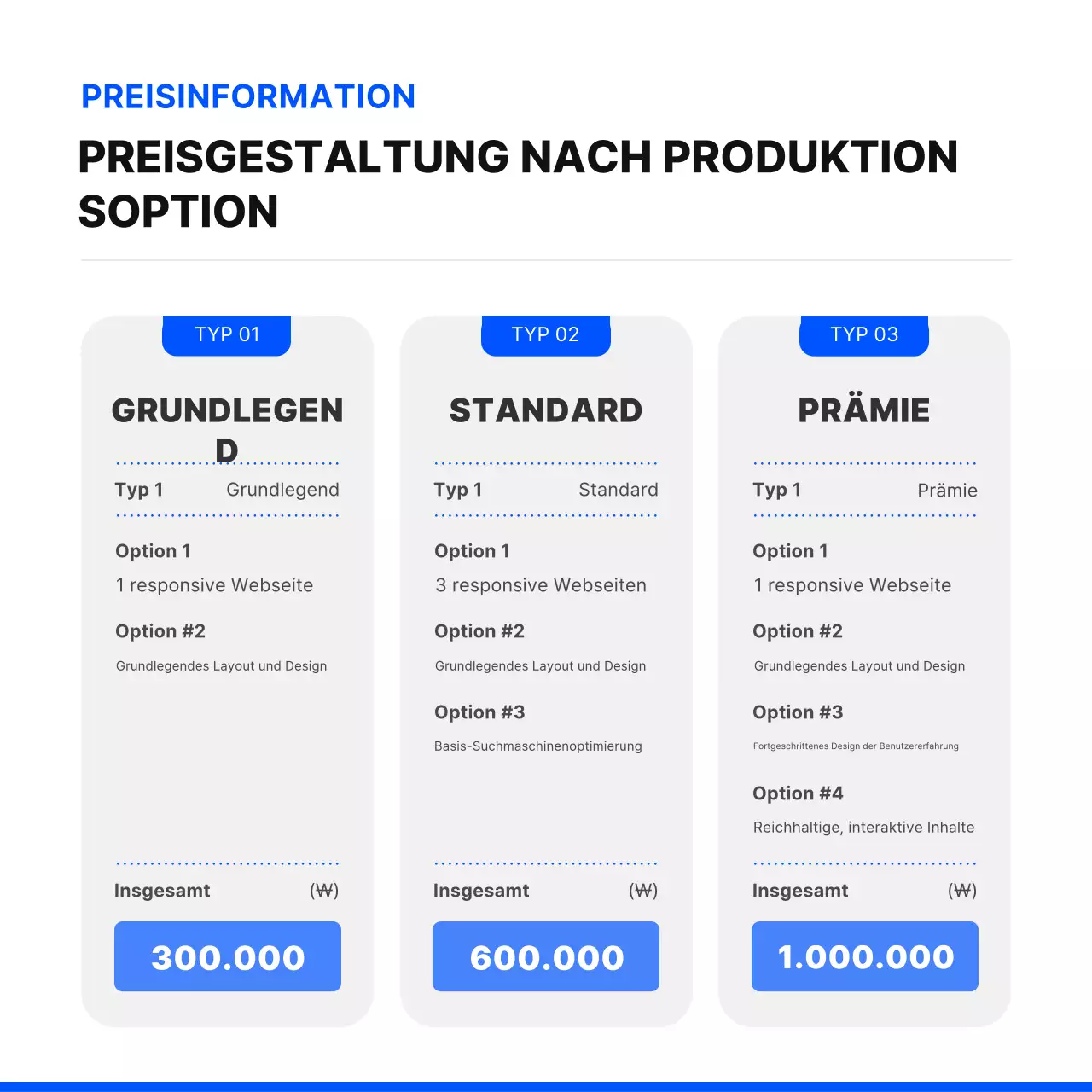 Erstellen Sie eine einfache Website in Blau und SchwarzPromoten Sie Ihre Agentur