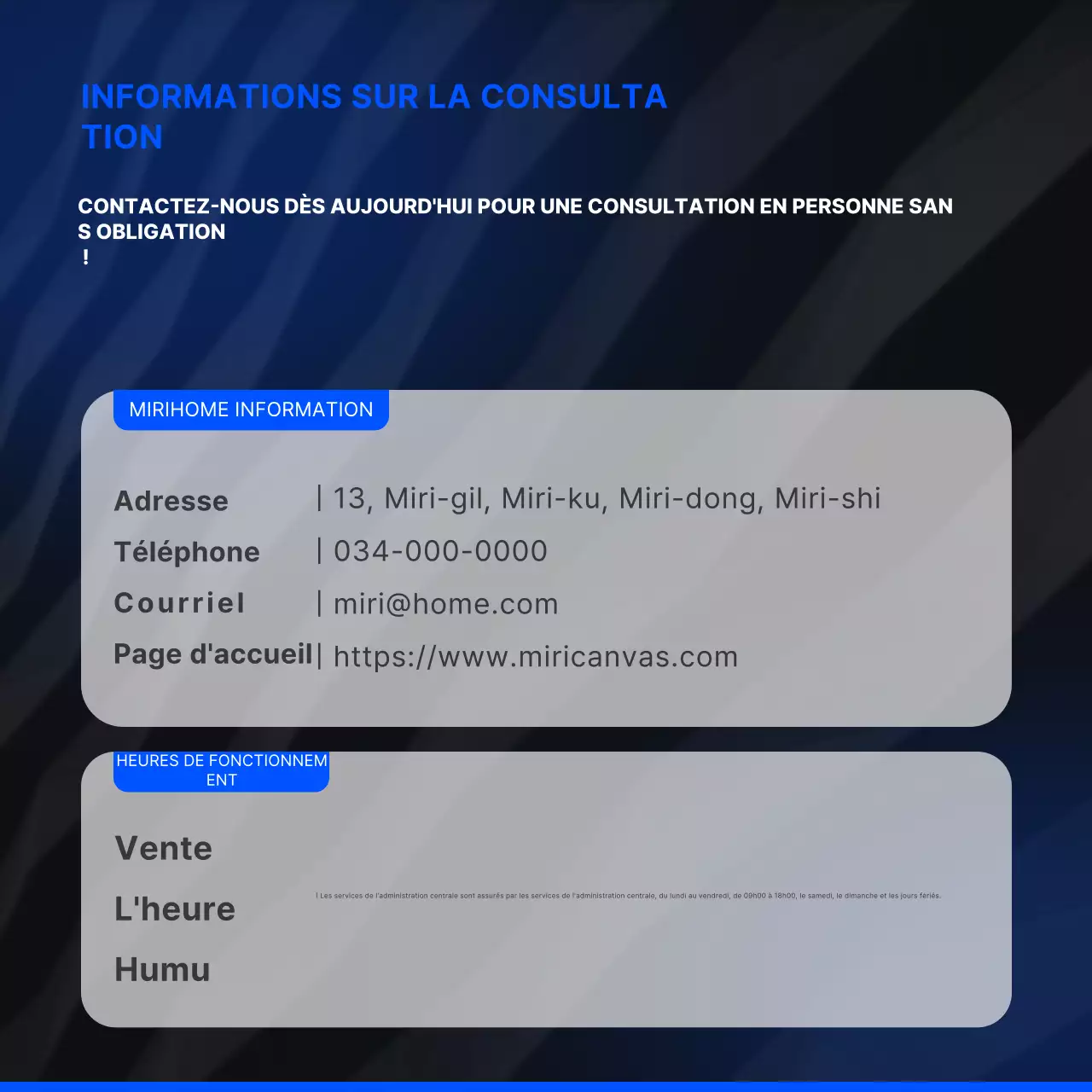 Créer un site web simple en bleu et noirPromouvoir votre agence