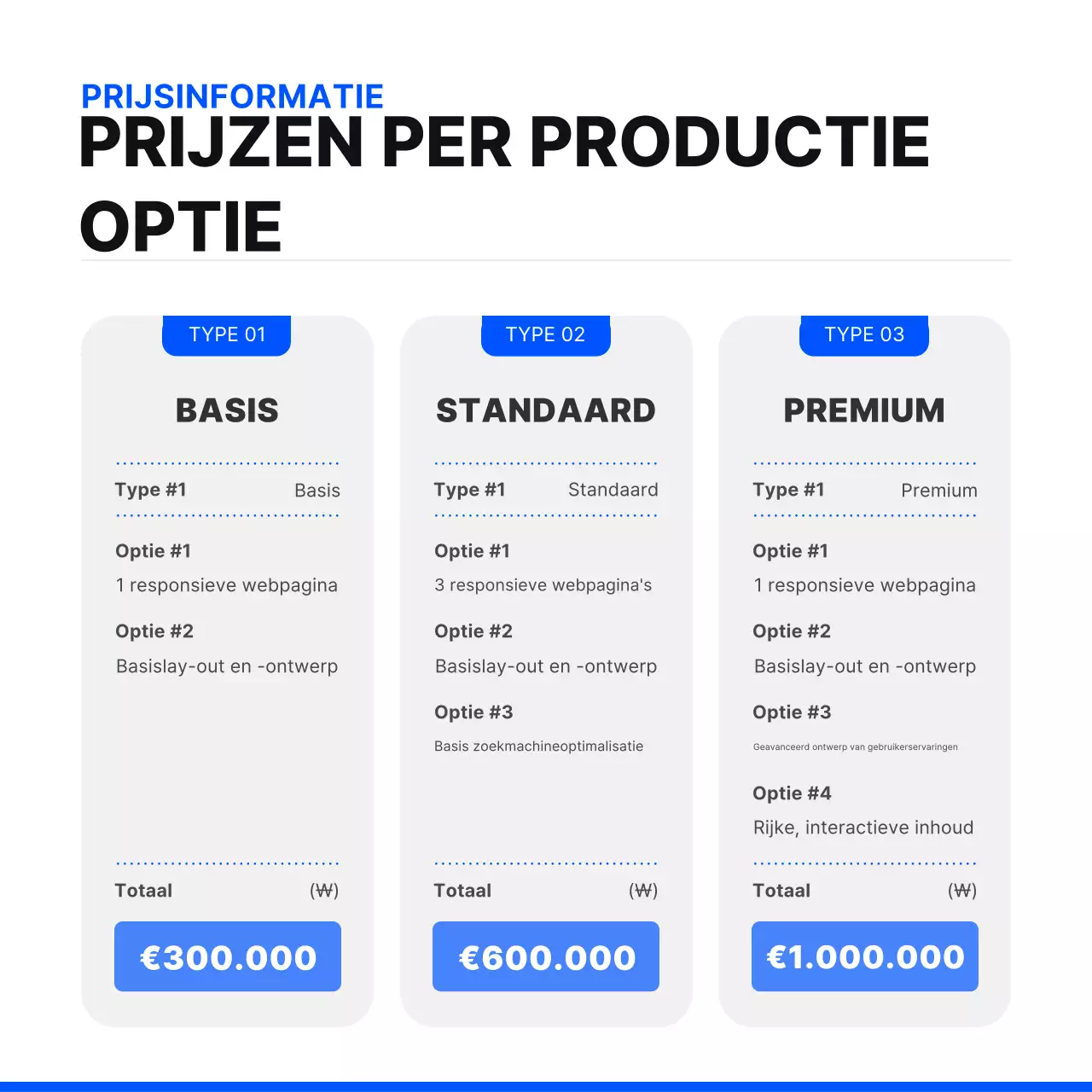 Maak een eenvoudige website in blauw en zwartPromoot je agentschap