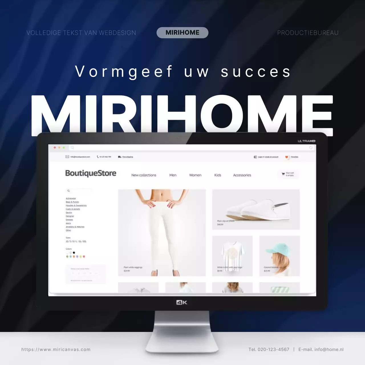Maak een eenvoudige website in blauw en zwartPromoot je agentschap