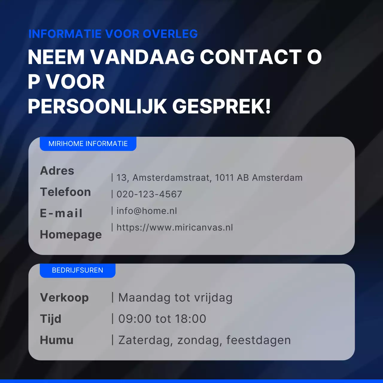 Maak een eenvoudige website in blauw en zwartPromoot je agentschap