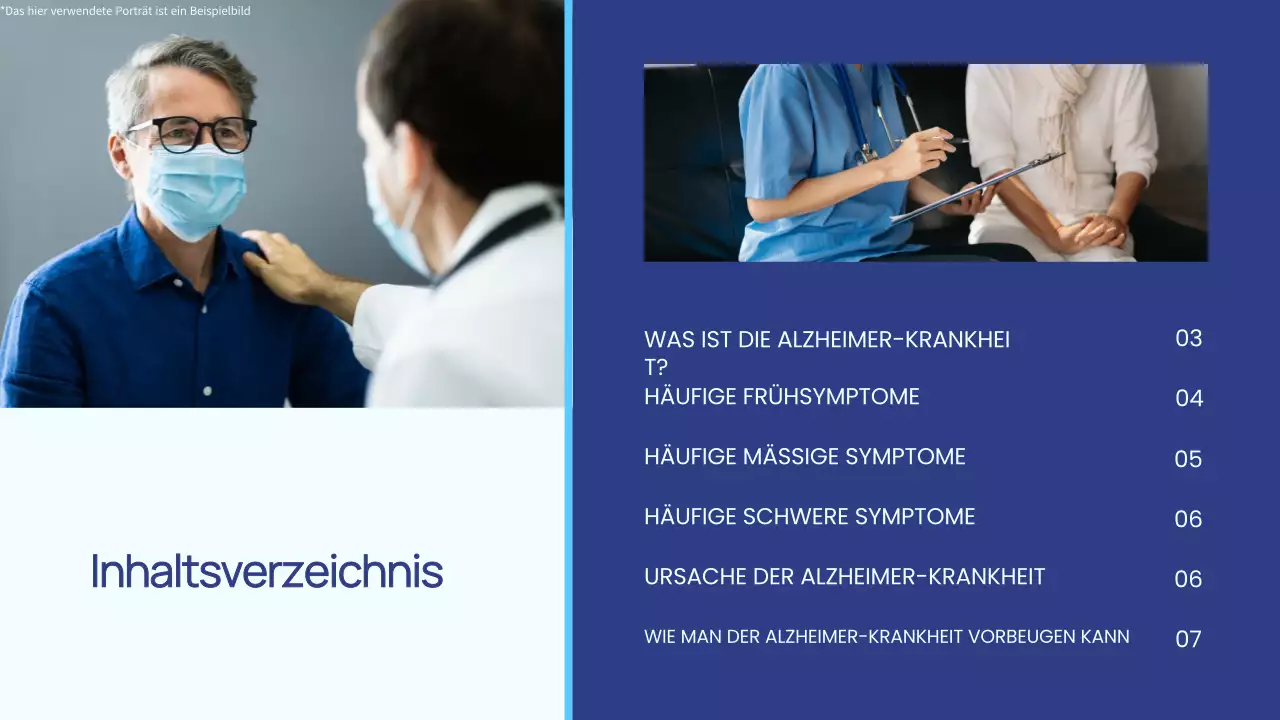 Blau und Weiß Einfaches Verständnis der Alzheimer-Krankheit Einführung