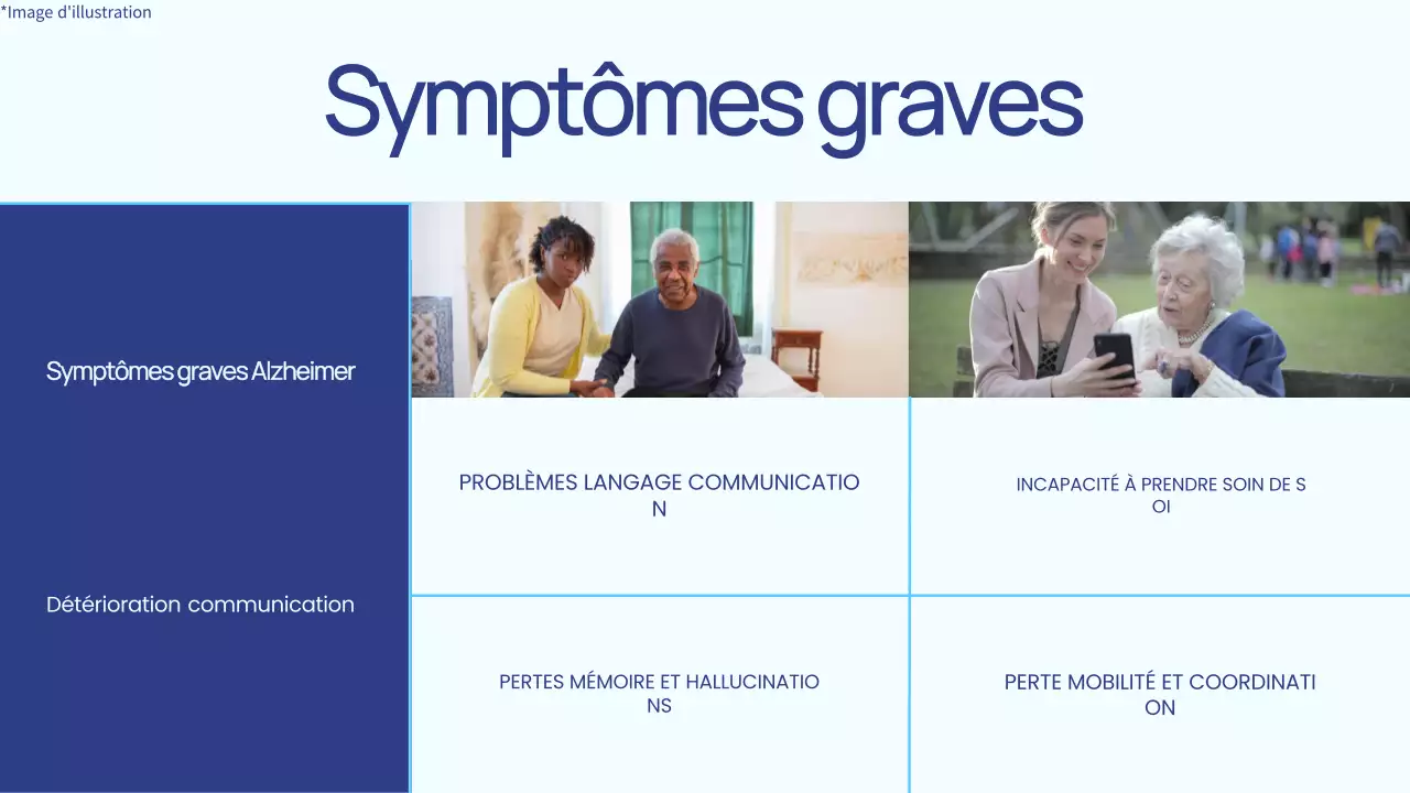 Bleu et blanc Simple Comprendre la maladie d'Alzheimer Introduction