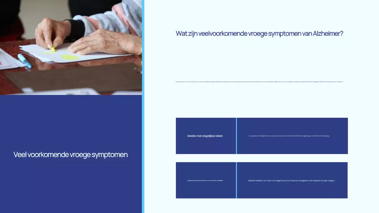 Blauw en wit Eenvoudig de ziekte van Alzheimer begrijpen Inleiding