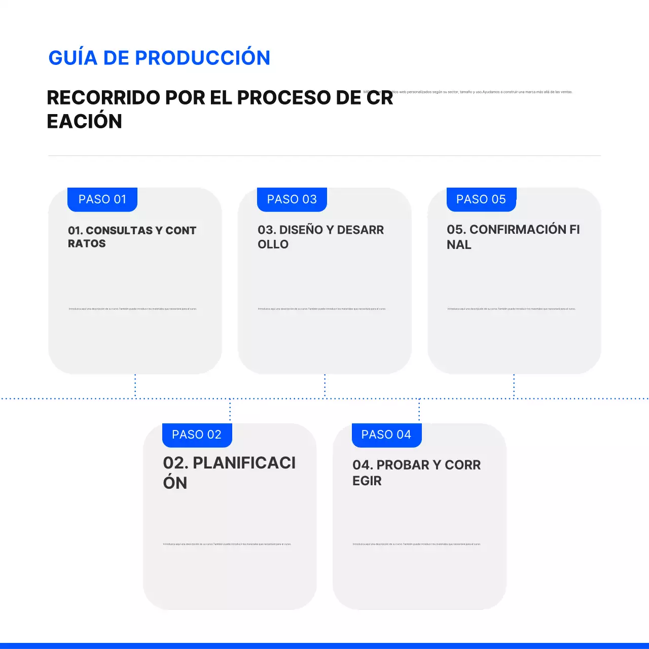 Cree un sitio web sencillo en azul y negroPromocione su agencia