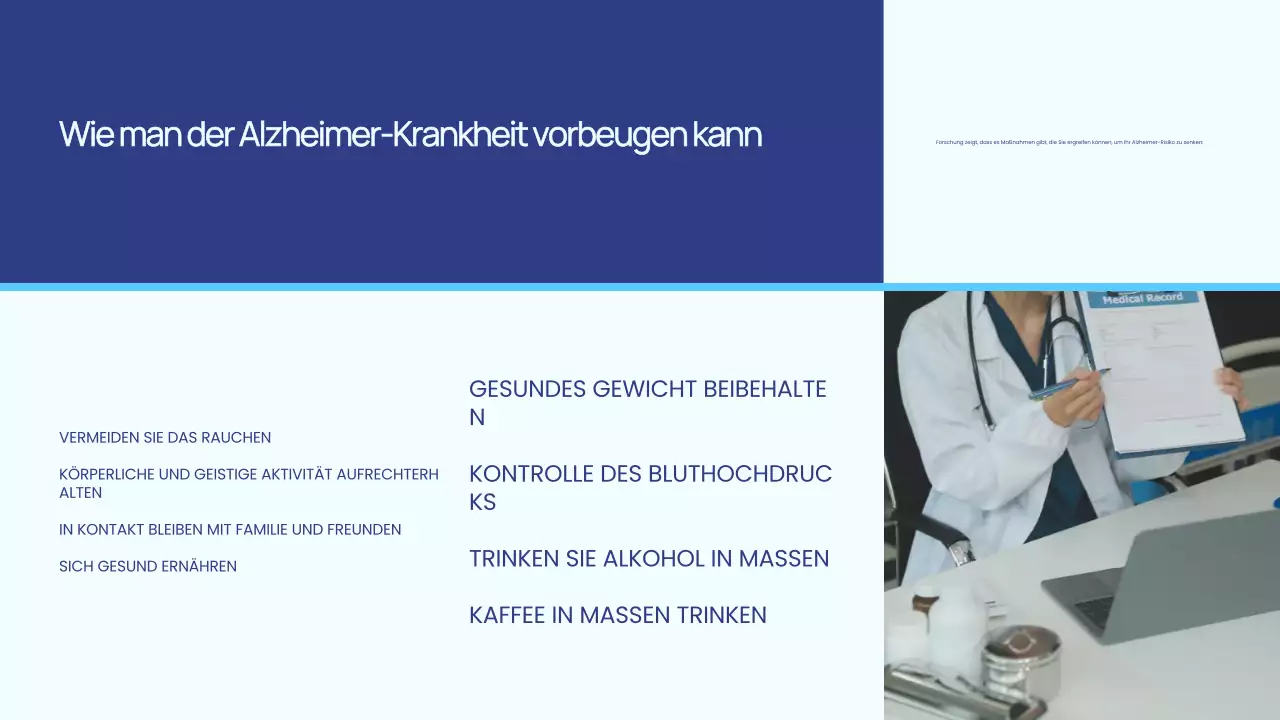 Blau und Weiß Einfaches Verständnis der Alzheimer-Krankheit Einführung