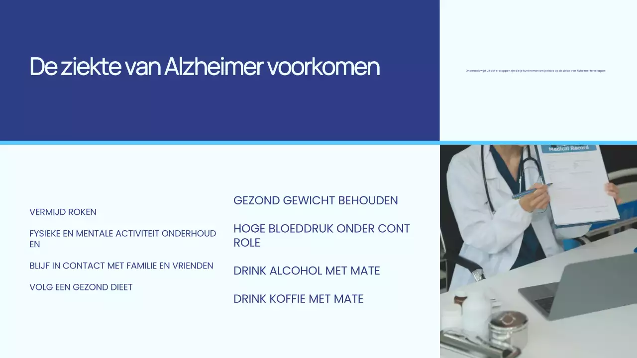 Blauw en wit Eenvoudig de ziekte van Alzheimer begrijpen Inleiding